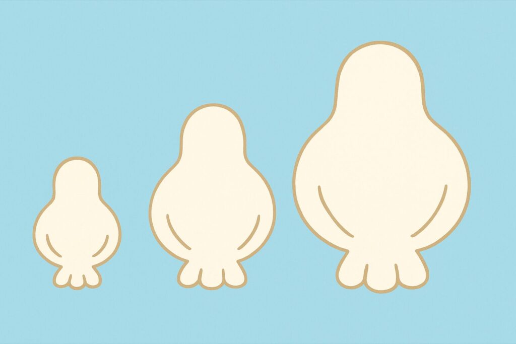 こどもが成長して大きくなっていく様子